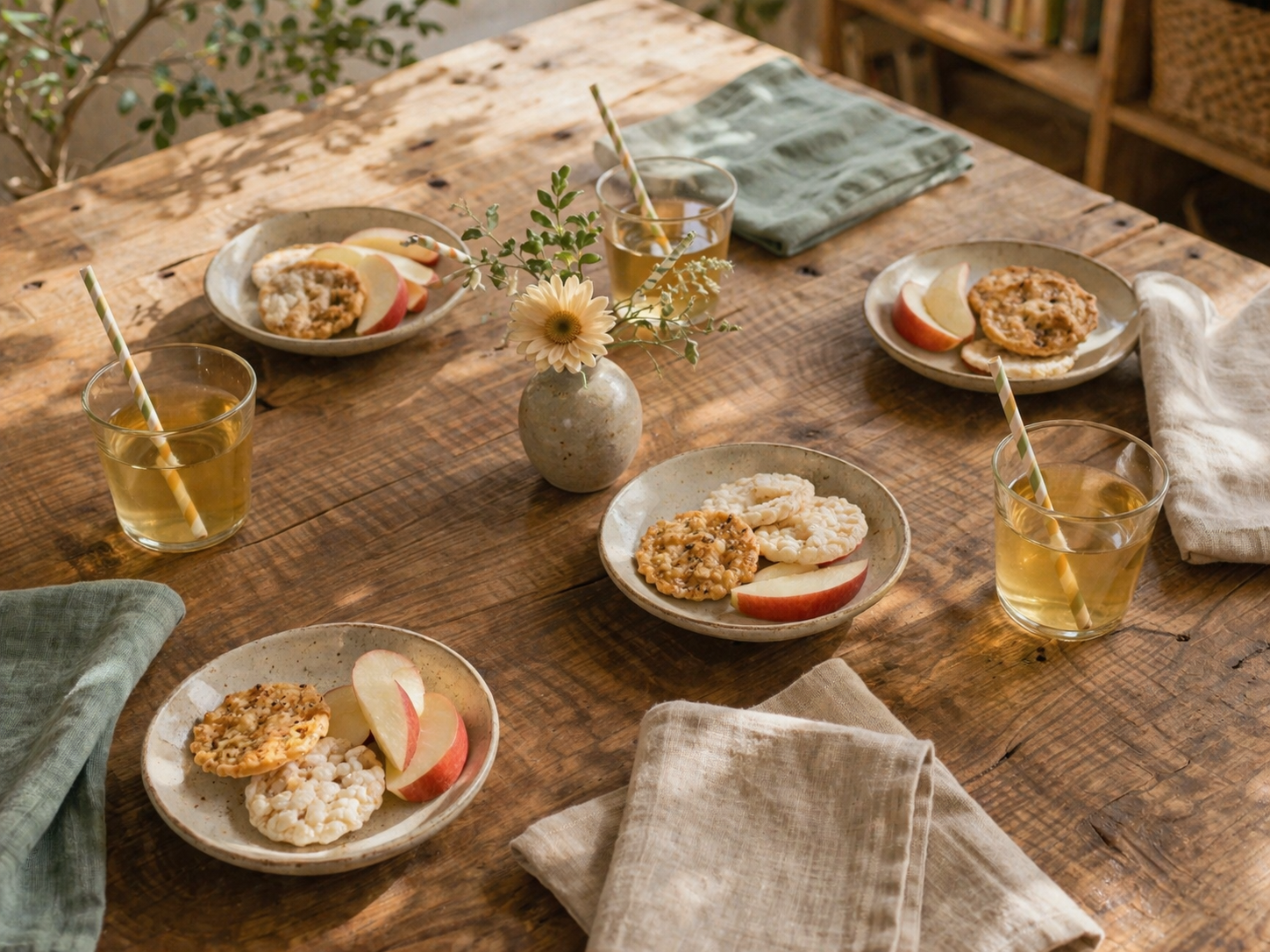 おやつタイム - テーブルに並んだ手作りおやつ